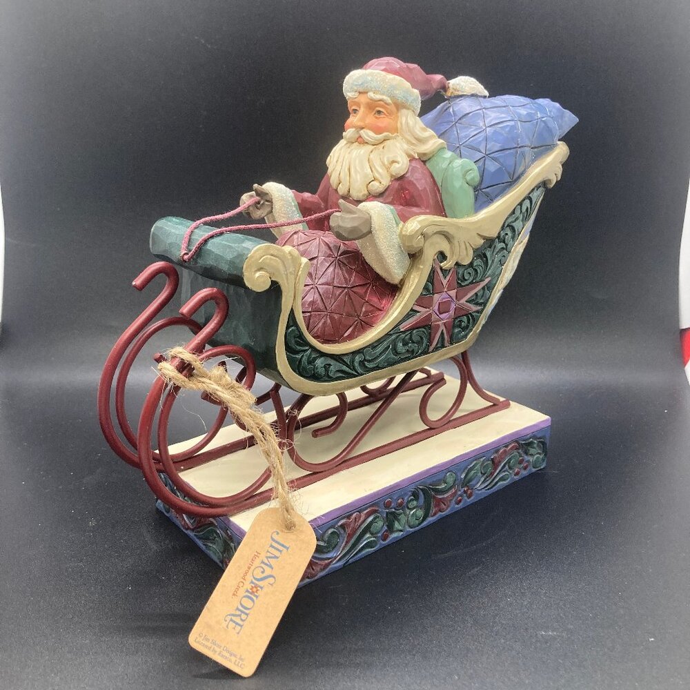 Jim Shore Heartwood Creek Santa in Sleigh Event Figurine